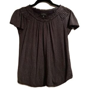 Lucky brand XS black top with brown dots